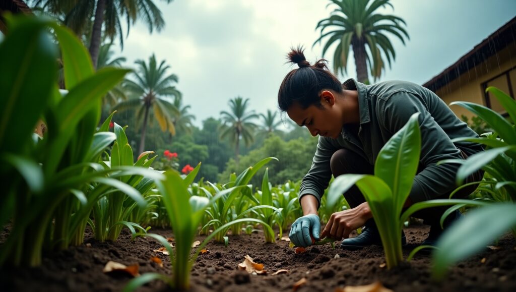 Manutenção de jardim na época das chuvas Norte e Nordeste